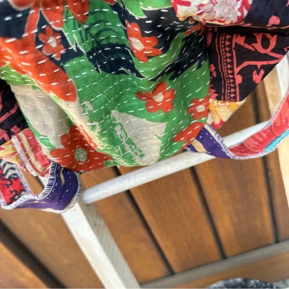 ✨VINTAGE KANTHA SARI BOHO BACKPACK - Picture 7 of 11